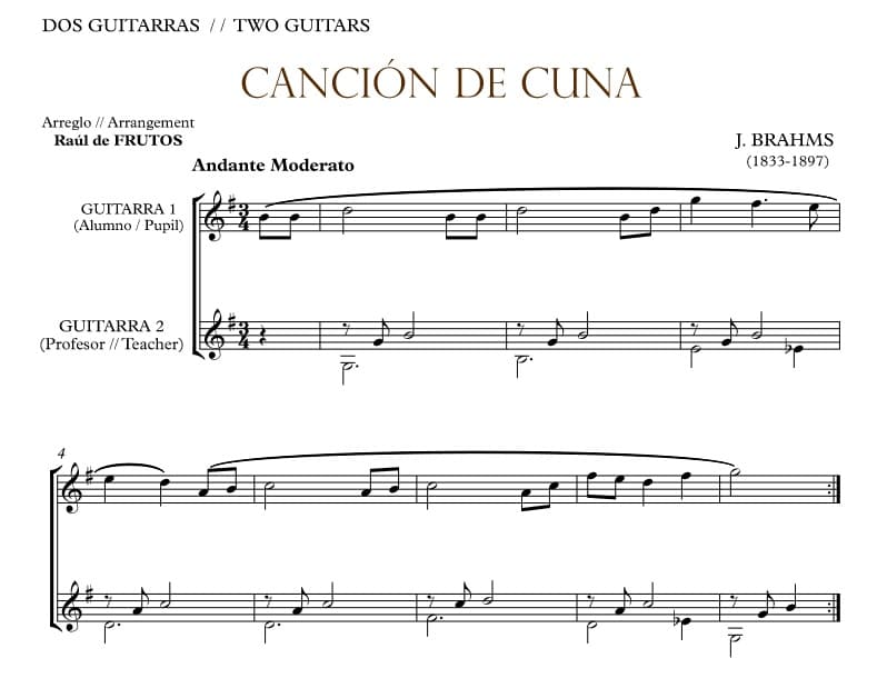 Canción de cuna (Brahms) GRATIS Guitarraul