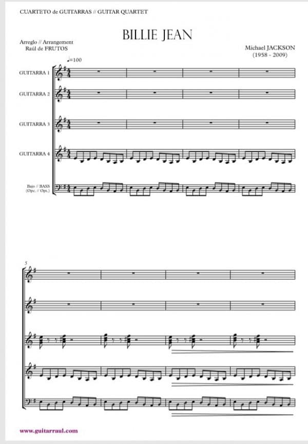 Billie Jean (Guitar quartet) - Image 2