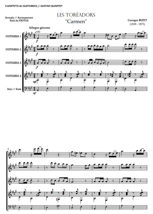 Les Toréadors "Carmen" (BIZET) - 4 gts - Image 2