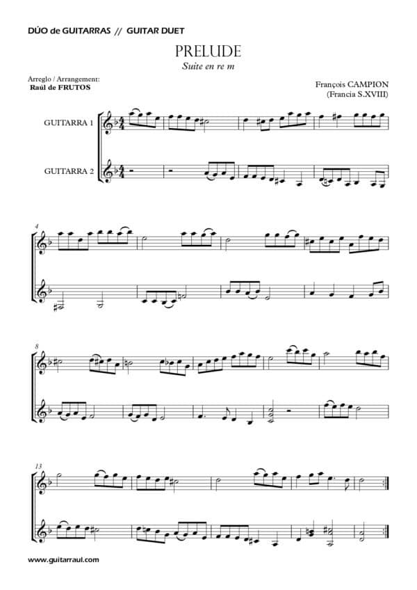 Suite en rem  (F. Campion) - Dúo de guitarras - Imagen 2