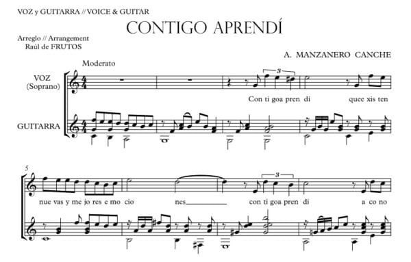 Contigo aprendí - Bolero (Mexico) -  Voice and guitar - Image 2