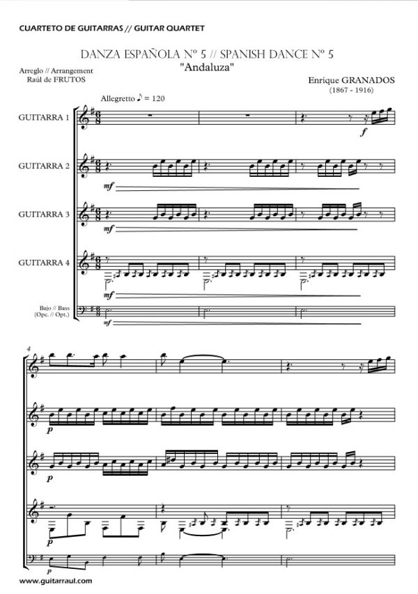 Danza española 5 "Andaluza" (Granados) 4 gts - Imagen 2