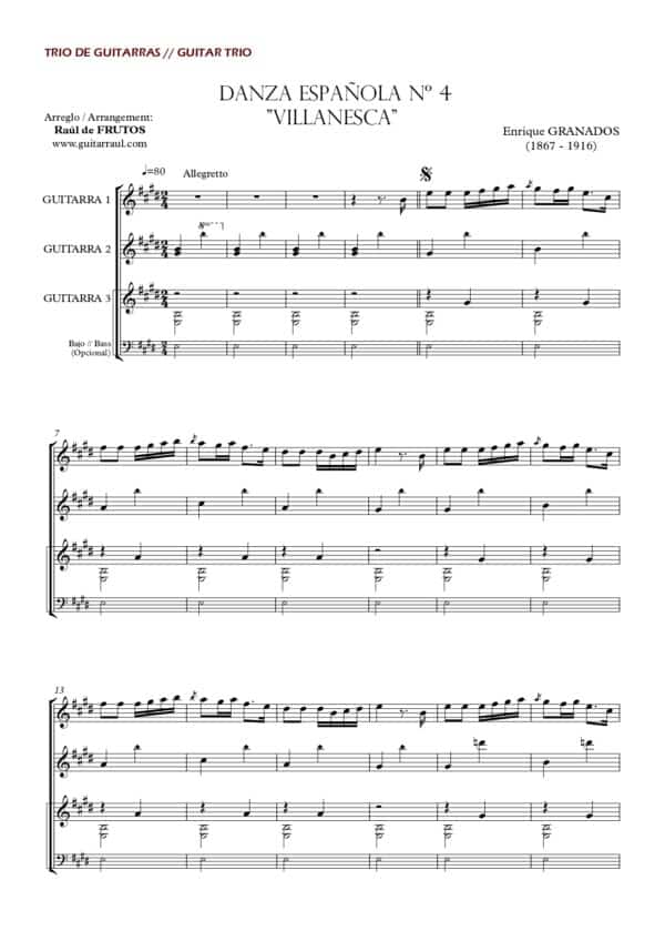 Danza Española 4 "Villanesca" (Granados) - Imagen 2