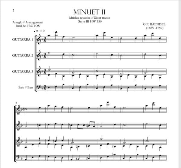 Minueto I & II  "Música Acuática" HWV 350 (Haendel) - Imagen 2