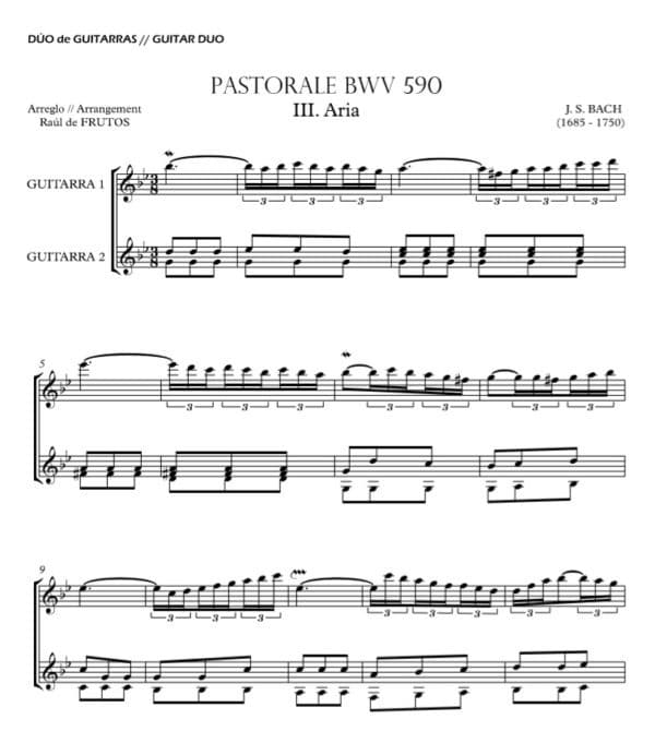 Pastorale "Aria" BWV 590 (Bach) (2 gts) - Image 2