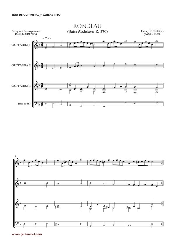 Rondeau (Purcell) - Trío de guitarras - Imagen 2