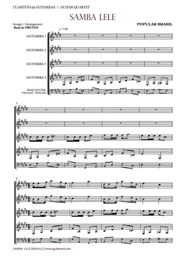 Samba Lelê Partitura Músicas Para Crianças - Clave de C