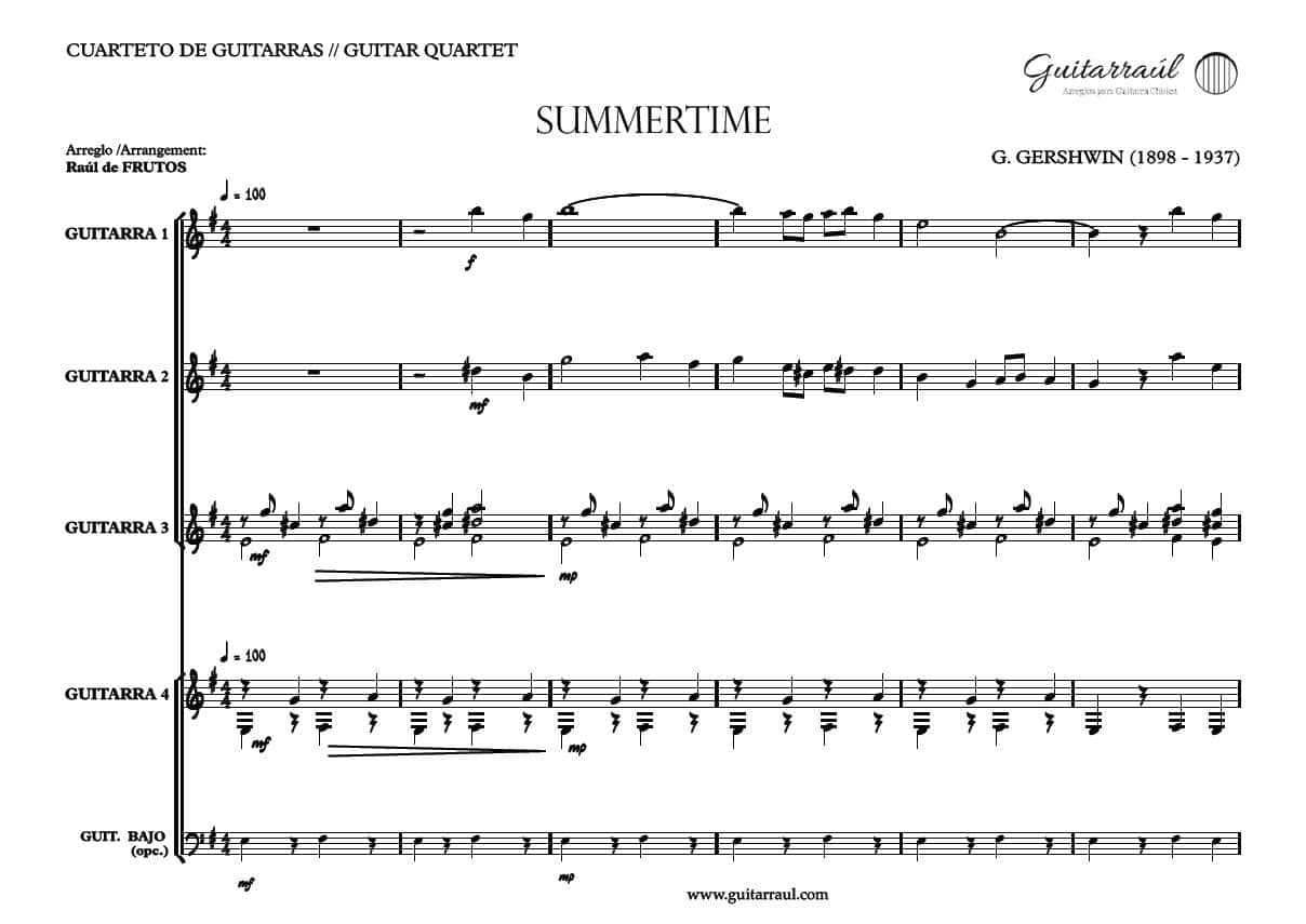 Summertime (Gershwin) 4 gts - Guitarraul