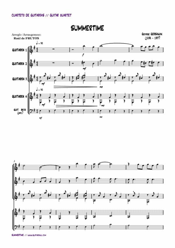 Summertime (Gershwin) 4 gts - Image 2