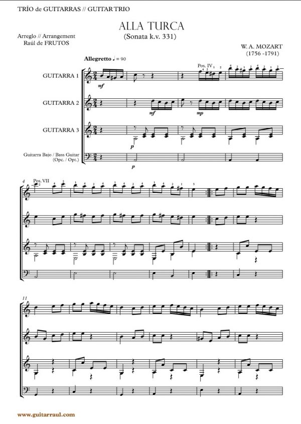 Alla Turca (Sonata nº 1 1 K.V. 331) (Mozart) - Imagen 2