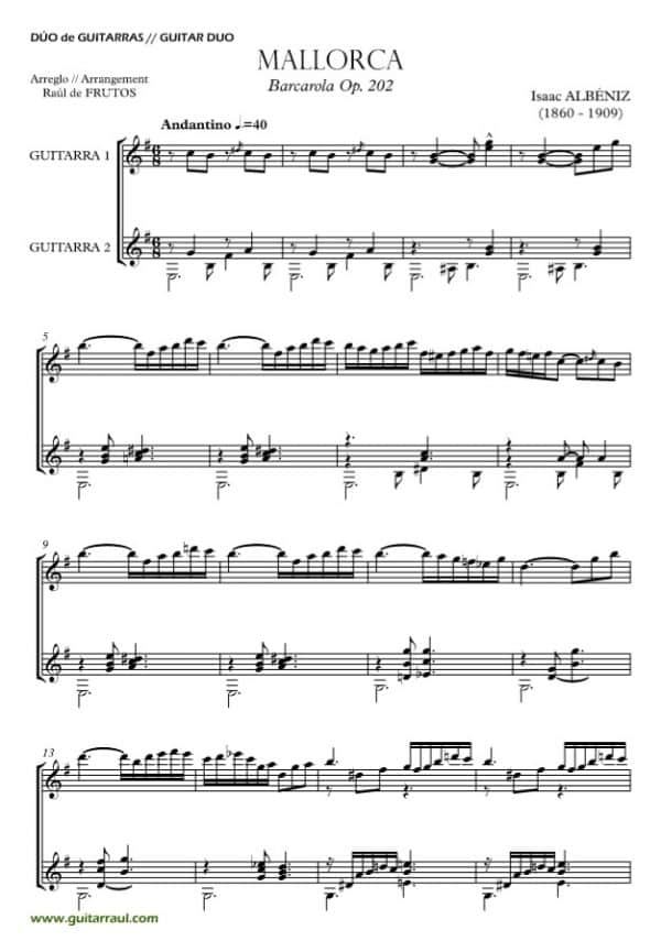 Mallorca (Albéniz) Dúo de Guitarras - Imagen 2