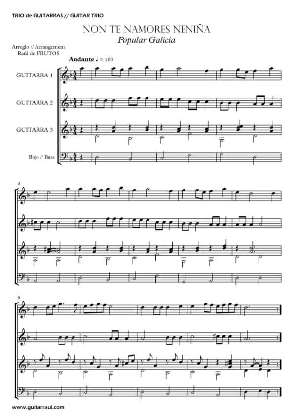 Non te namores (Galicia) Trío de guitarras - Imagen 2