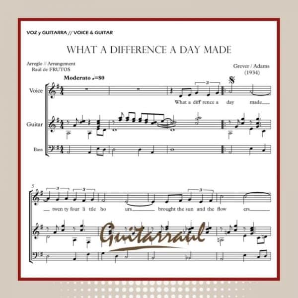 What a difference a day made (Voice and guitar)