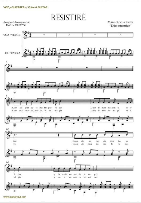RESISTIRÉ (VOZ y GUITARRA) - Imagen 2