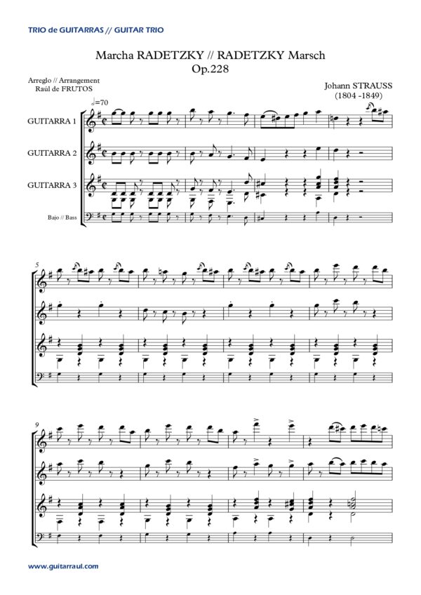 Marcha Radetzky (Strauss) Guitar Trio - Image 2