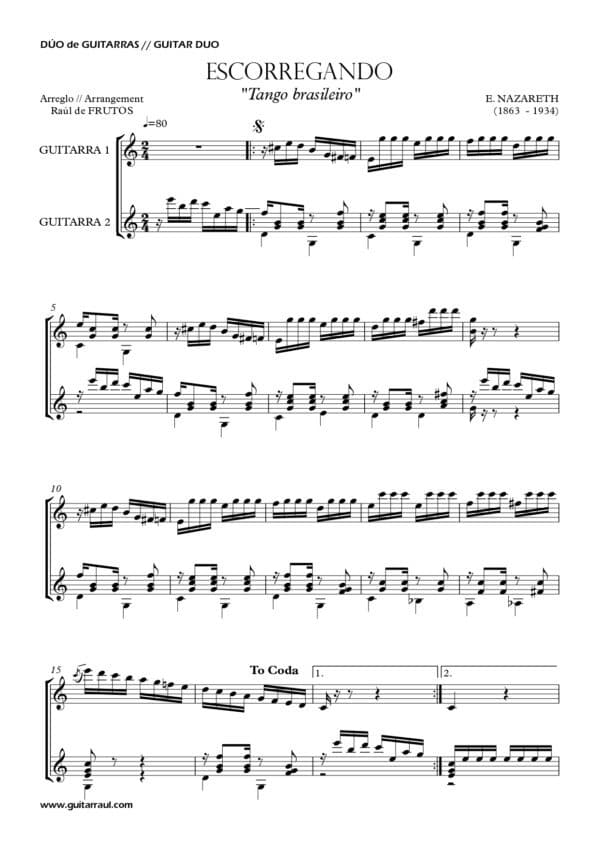 Escorregando (E. Nazareth) Dúo de guitarras - Imagen 2