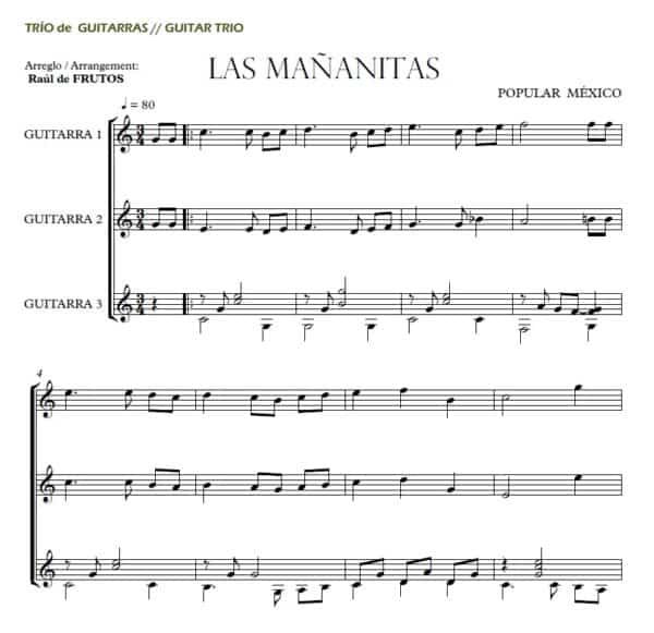 Las mañanitas (Mexico) - Guitar trio - Image 2
