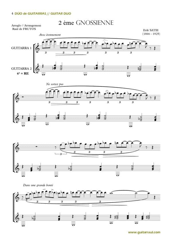 Gnossiennes (1, 2 ,3 y 4) - Satie - Dúo de guitarras - Imagen 3
