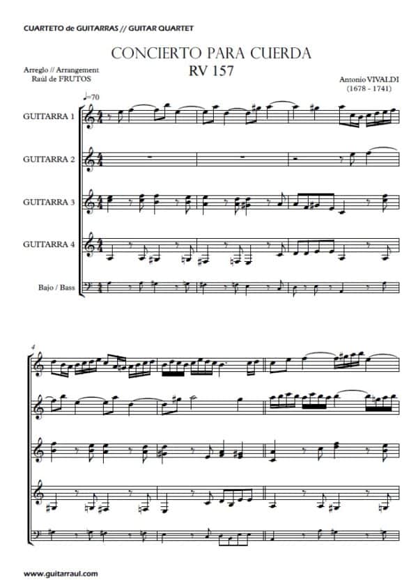 Concerto RV 157 - VIVALDI (4 gts) - Image 2