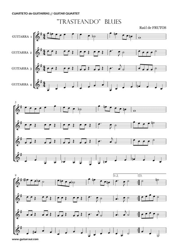 Trasteando "Blues" - Guitar Quartet - FREE - Image 2