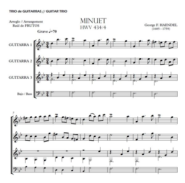 Minuet HWV 434/4 - Haendel - Guitar Trio - Image 2