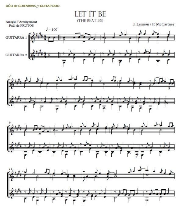 LET IT BE - Dúo de guitarras - Imagen 2